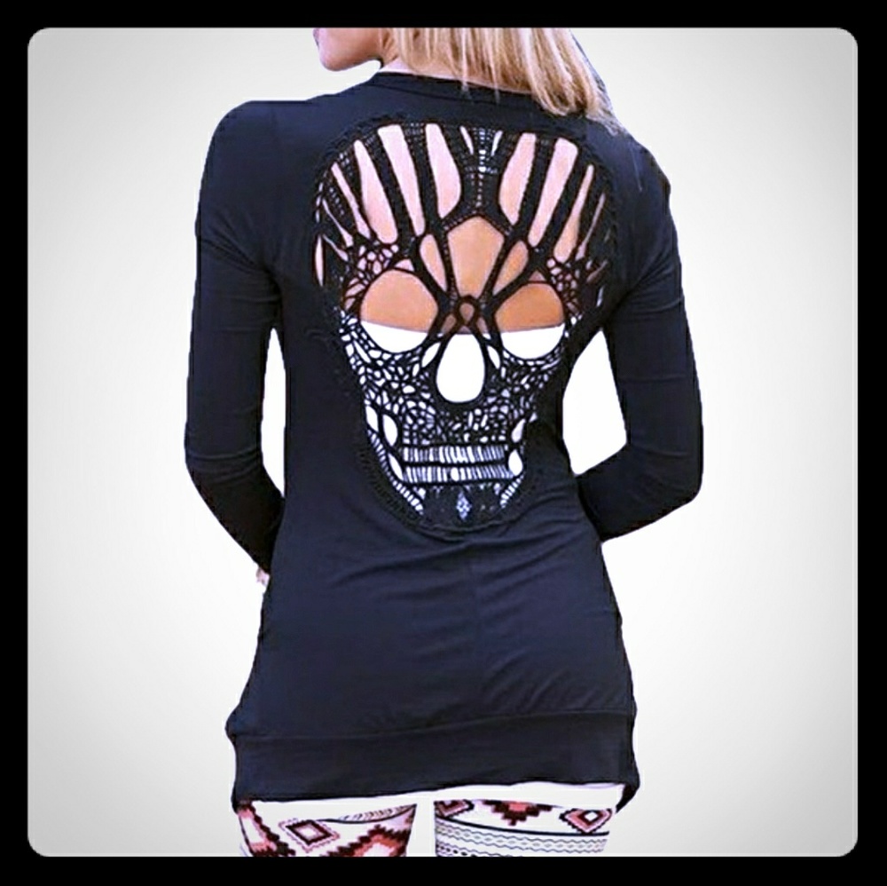 Skull cardigan red or black